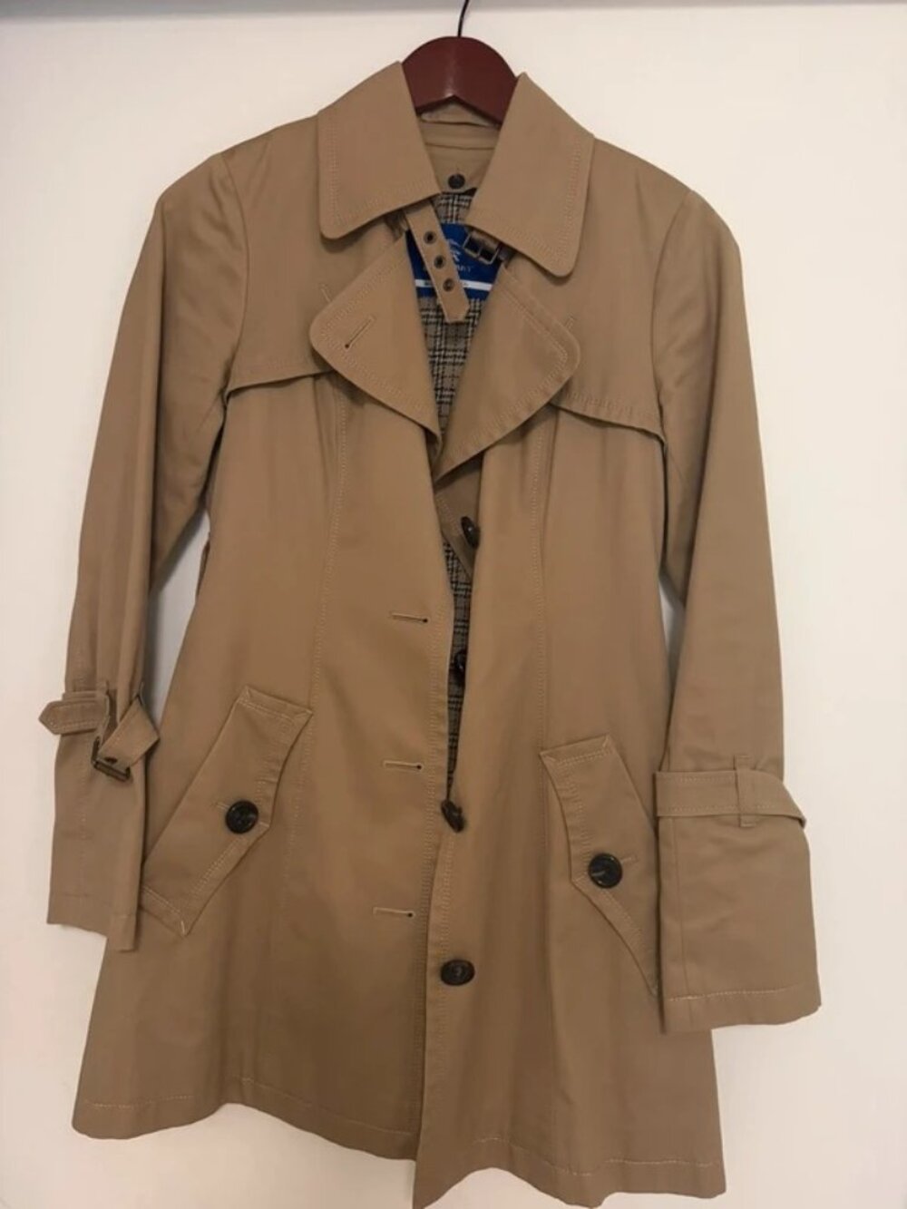 Burberry Blue Label Short Trench Coat - Beige, Size 38 (JP)